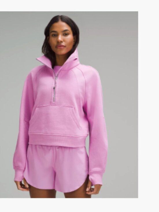lululemon athletica Tops - Lululemon Scuba Oversized Half Zip Hoodie Dahlia Mauve Size : XL/XXL
